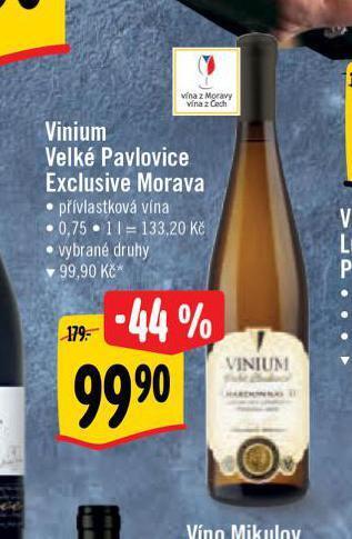 Albert Vinium velké pavlovice nabídka