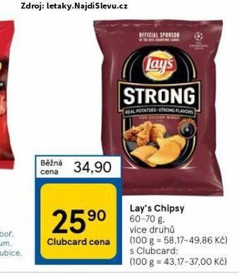 Tesco Lay's chipsy nabídka