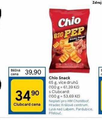 Tesco Chio snack nabídka