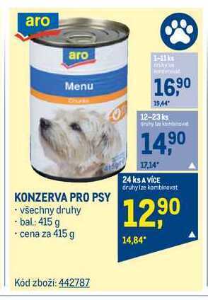 Makro Aro konzerva pro psy 415 g nabídka