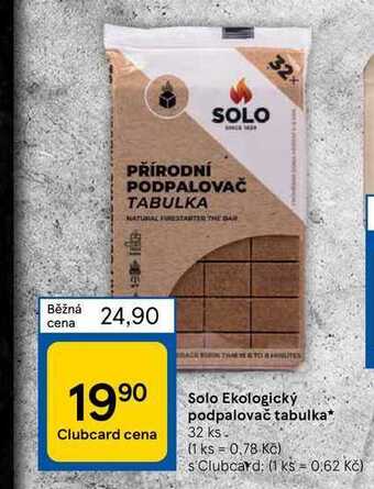 Tesco Solo ekologický podpalovač tabulka* 32 ks nabídka