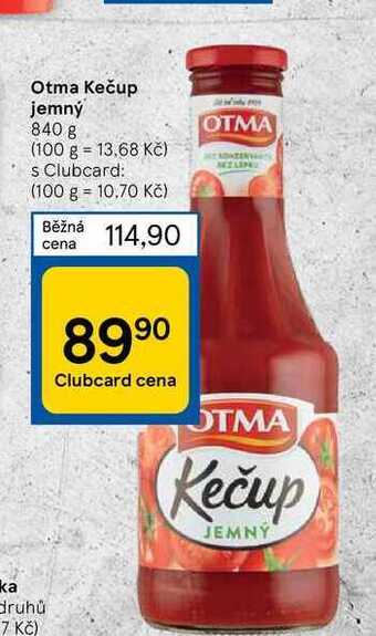 Tesco Otma kečup jemný 840 g nabídka