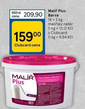 Tesco Malíř plus barva 14 + 2 kg nabídka