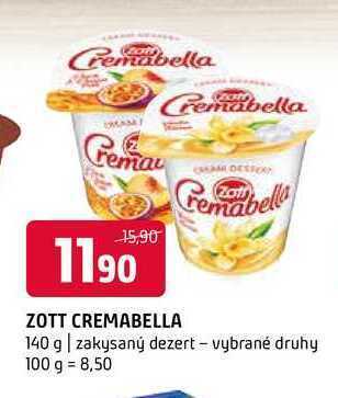 Terno Zott cremabella 140 g nabídka