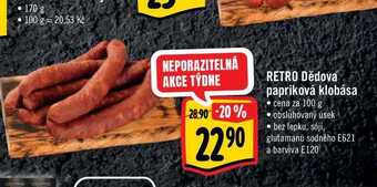 Albert Retro dědova papriková klobása 100 g nabídka