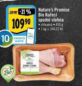 Albert Nature's promise  bio kuřecí spodní stehna chlazená 450 g nabídka