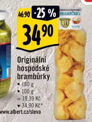 Albert Originální hospodské brambůrky 180 g nabídka
