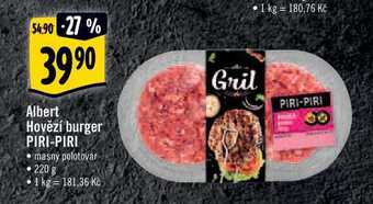 Albert Albert hovězí burger piri-piri 220 g nabídka