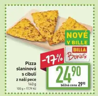 Billa Pizza slaninová s cibulí z naší pece 140 g nabídka