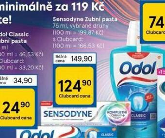 Tesco Sensodyne zubní pasta nabídka
