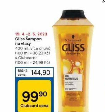 Tesco Gliss šampon nabídka