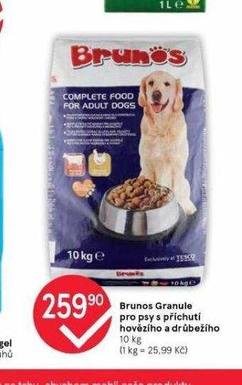 Tesco Brunos granule pro psy s příchutí hovězího a drůběžího nabídka