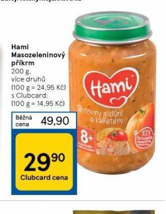 Tesco Hami masozeleninový příkrm nabídka