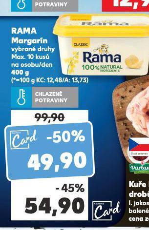 Kaufland Rama margarín nabídka