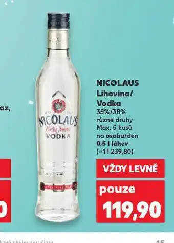 Kaufland Nicolas lihovina / vodka nabídka