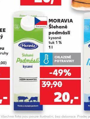 Kaufland Moravia šlehané podmáslí kysané nabídka