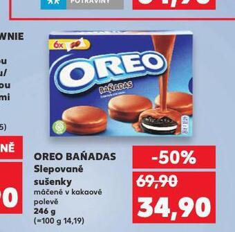 Kaufland Oreo baňadas slepované sušenky nabídka