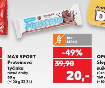 Kaufland Max sport proteinová tyčinka nabídka