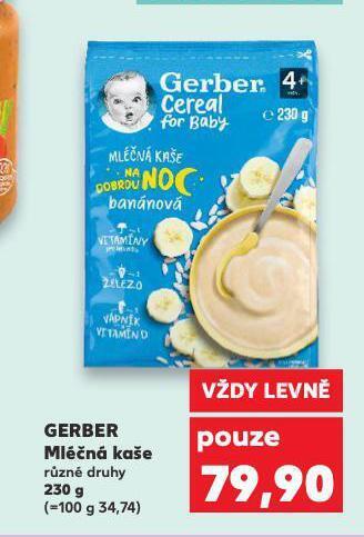 Kaufland Gerber mléčná kaše nabídka