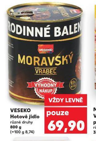 Kaufland Veseko hotové jídlo nabídka