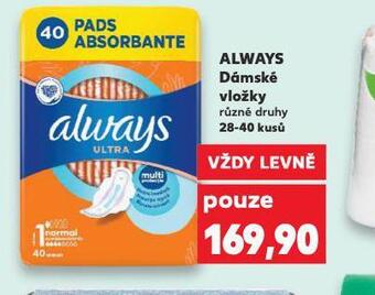 Kaufland Always dámské vložky nabídka