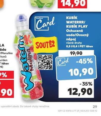 Kaufland Kubík waterrr / kubík play nabídka