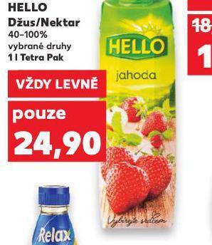 Kaufland Hello džus, nektar nabídka