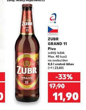 Kaufland Pivo zubr grand 11 nabídka