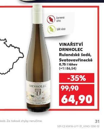 Kaufland Vinařství drnholec svatovavřinecké nabídka
