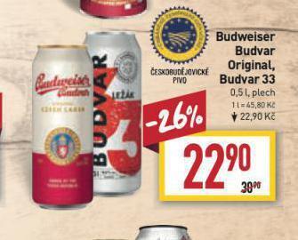 Billa Pivo budweiser budvar nabídka