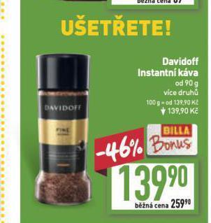 Billa Káva davidoff nabídka
