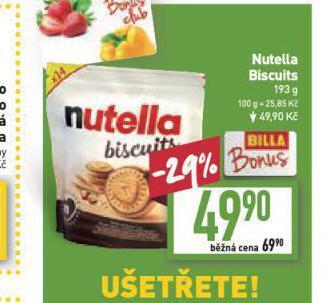 Billa Nutella biscuits nabídka