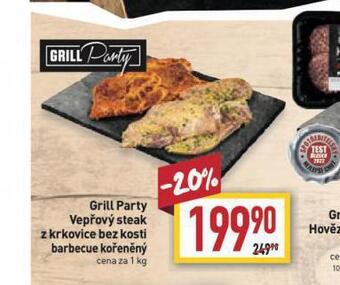 Billa Vepřový steak z krkovice bez kosti barbecue kořeněný nabídka