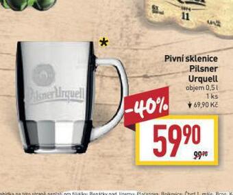 Billa Pivní sklenice pilsner urquell nabídka