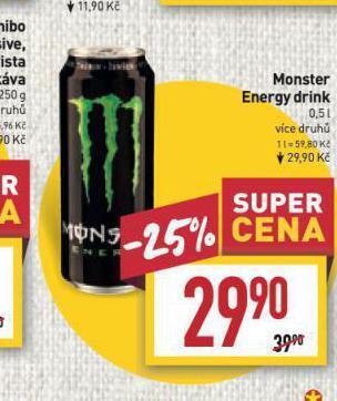 Billa Monster energy drink nabídka