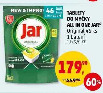 Penny Market Tablety do myčky all in one jar original, 46 ks nabídka