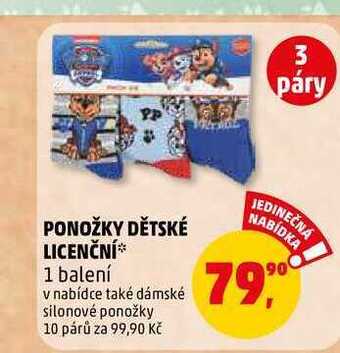 Penny Market Ponožky dětské licenční, 3 páry nabídka