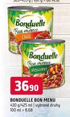 Terno Bonduelle bon menu nabídka