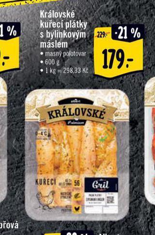 Albert Královské kuřecí plátky s bylinkovým máslem nabídka