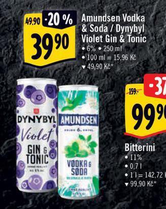 Albert Dynybyl violet gin & tonic nabídka
