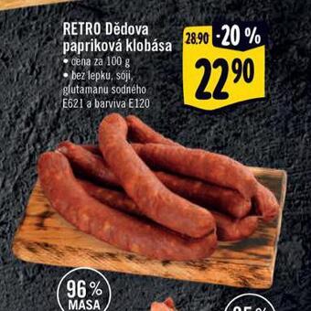 Albert Retro dědova papriková klobása nabídka
