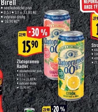 Albert Zlatopramen radler nabídka