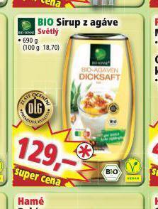 Norma Bio sirup z agáve nabídka