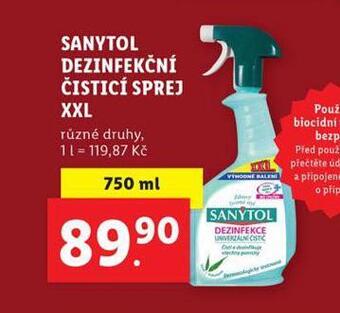 Lidl Sanytol dezinfekční sprej nabídka