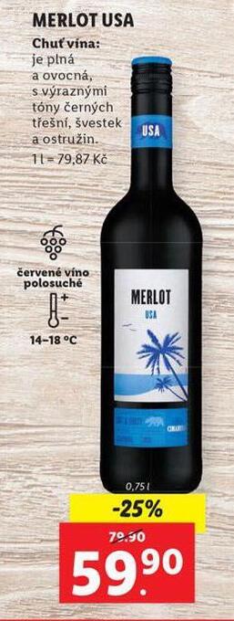 Lidl Merlot usa nabídka