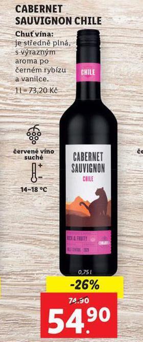 Lidl Cabernet sauvignon chile nabídka