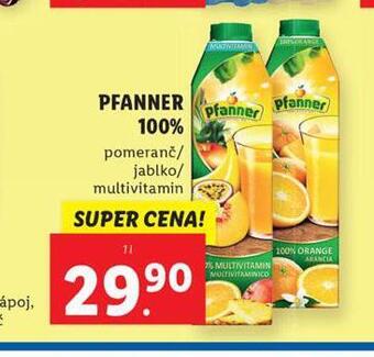 Lidl Pfanner 100% džus nabídka