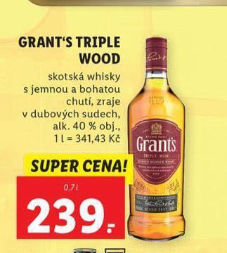 Lidl Grant's triple wood whisky nabídka
