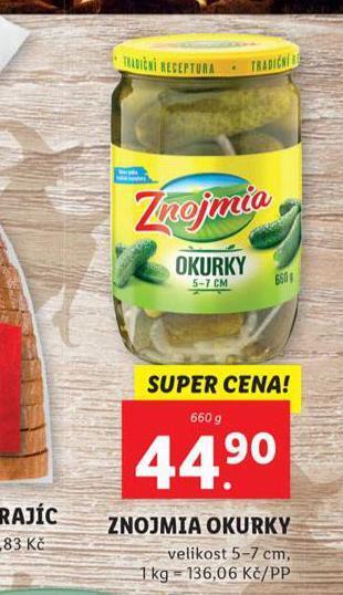 Lidl Znojmia okurky nabídka
