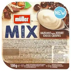 Lidl Müller mix choco crispies jogurt s lískooříškovou příchutí 130g nabídka